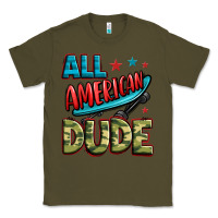 Army Green all american dude Classic Tee - Zillion Design Studio