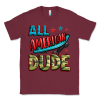 Burgundy all american dude Classic Tee - Zillion Design Studio
