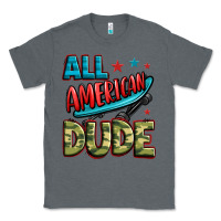 Charcoal Heather all american dude Classic Tee - Zillion Design Studio