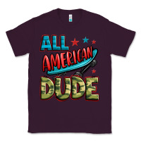 Plum all american dude Classic Tee - Zillion Design Studio