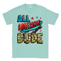 Seafoam all american dude Classic Tee - Zillion Design Studio