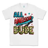 White all american dude Classic Tee - Zillion Design Studio