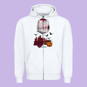Halloween Roses Wine Zipper Hoodie Designed By Fadigitalartstudio