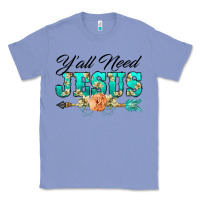 Colony Blue y'all need jesus arrow lily flowers Classic Tee - BarkalooDesign