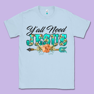 Y'all Need Jesus Arrow Lily Flowers Classic Tee Designed By Barkaloodesign