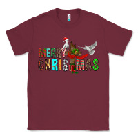 Burgundy Merry christmas cross Classic Tee - FaDigitalArtStudio