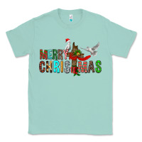 Seafoam Merry christmas cross Classic Tee - FaDigitalArtStudio
