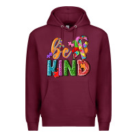 Burgundy autism be kind Premium Hoodie - NancyCooperArtShop