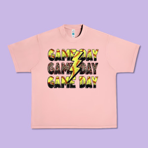 Game Day Game Day Softball Lightning Bolt Urban Heavy Tee Designed By Zillion Design Studio