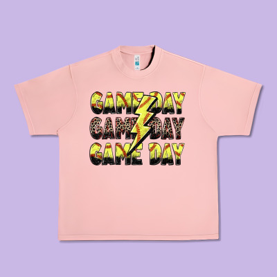 Game Day Game Day Softball Lightning Bolt Urban Heavy Tee Designed By Zillion Design Studio