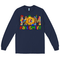 Navy mom #autism life Long Sleeve Tee - Zillion Design Studio