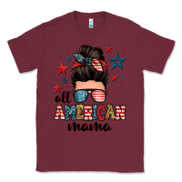Burgundy all american mama messy bun Classic Tee - Zillion Design Studio