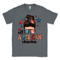 Charcoal Heather all american mama messy bun Classic Tee - Zillion Design Studio