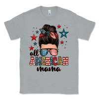 Heather Grey all american mama messy bun Classic Tee - Zillion Design Studio