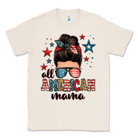 Natural all american mama messy bun Classic Tee - Zillion Design Studio