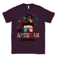 Plum all american mama messy bun Classic Tee - Zillion Design Studio