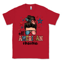 Red all american mama messy bun Classic Tee - Zillion Design Studio