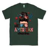 Sports Green all american mama messy bun Classic Tee - Zillion Design Studio