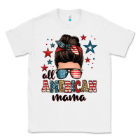 White all american mama messy bun Classic Tee - Zillion Design Studio