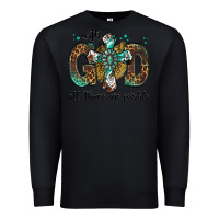 Black with god all things are possible gemstone cross Premium Sweatshirt - Jasminsmagicworld