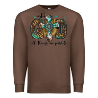 Chestnut with god all things are possible gemstone cross Premium Sweatshirt - Jasminsmagicworld