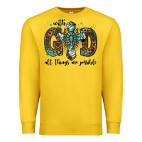 Lemon with god all things are possible gemstone cross Premium Sweatshirt - Jasminsmagicworld