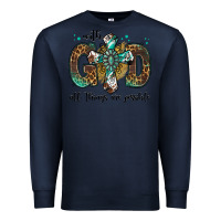 Navy with god all things are possible gemstone cross Premium Sweatshirt - Jasminsmagicworld