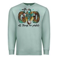 Seafoam with god all things are possible gemstone cross Premium Sweatshirt - Jasminsmagicworld