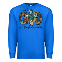 True Royal with god all things are possible gemstone cross Premium Sweatshirt - Jasminsmagicworld