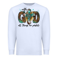 White with god all things are possible gemstone cross Premium Sweatshirt - Jasminsmagicworld