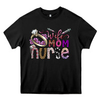 Black wife mom nurse Heavy Core Tee - SublimationCraftShop