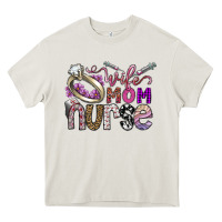 Cream wife mom nurse Heavy Core Tee - SublimationCraftShop