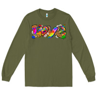 Army Green love autism Long Sleeve Tee - Zillion Design Studio