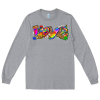 Heather Grey love autism Long Sleeve Tee - Zillion Design Studio