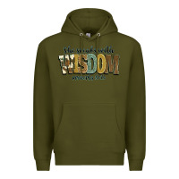 Army Green she speaks with wisdom proverbs 31 26 Premium Hoodie - NancyCooperArtShop