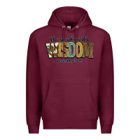 Burgundy she speaks with wisdom proverbs 31 26 Premium Hoodie - NancyCooperArtShop