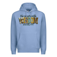 Colony Blue she speaks with wisdom proverbs 31 26 Premium Hoodie - NancyCooperArtShop