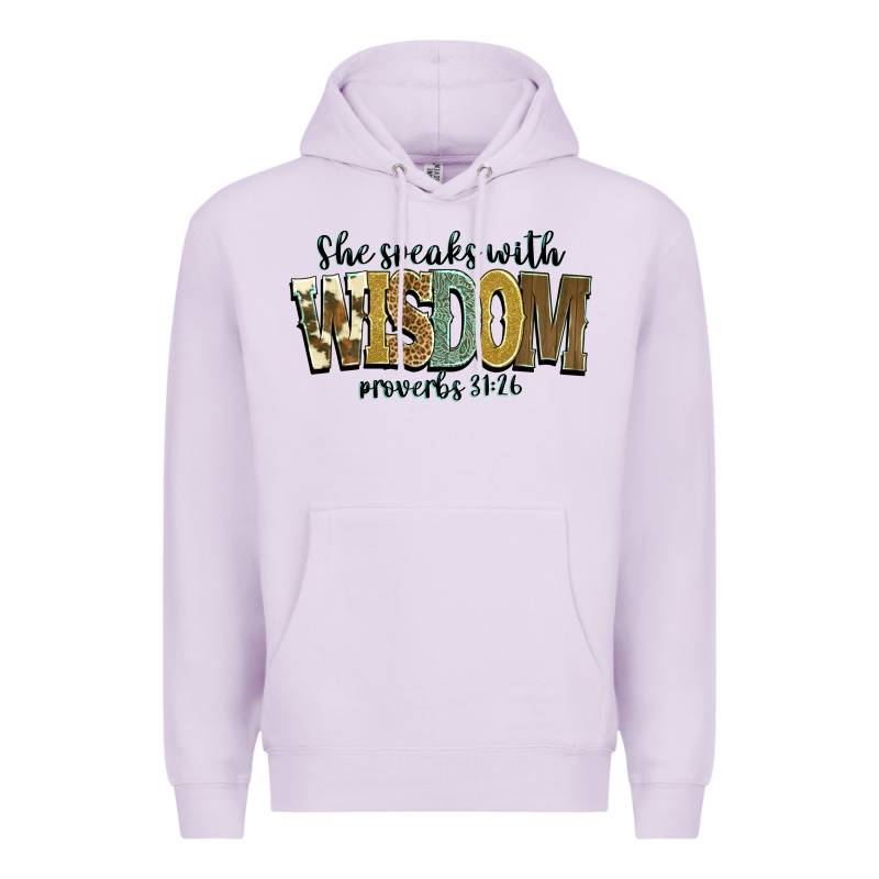 She Speaks With Wisdom Proverbs 31 26 Premium Hoodie by NancyCooperArtShop | Teevron