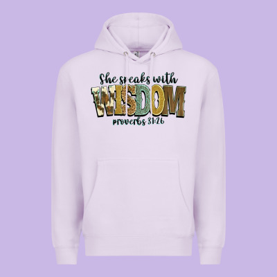 She Speaks With Wisdom Proverbs 31 26 Premium Hoodie Designed By Nancycooperartshop