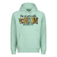Seafoam she speaks with wisdom proverbs 31 26 Premium Hoodie - NancyCooperArtShop