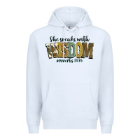 White she speaks with wisdom proverbs 31 26 Premium Hoodie - NancyCooperArtShop