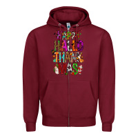 Burgundy happy hallothankmas Zipper Hoodie - FaDigitalArtStudio