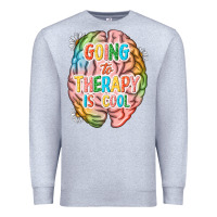 Heather Grey going to therapy is cool Premium Sweatshirt - NancyCooperArtShop