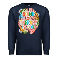Navy going to therapy is cool Premium Sweatshirt - NancyCooperArtShop