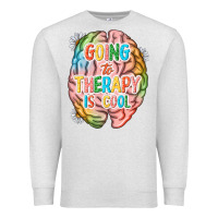 Oatmeal Heather going to therapy is cool Premium Sweatshirt - NancyCooperArtShop
