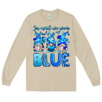 Mushroom in april we wear blue autism gnomes Long Sleeve Tee - Zillion Design Studio