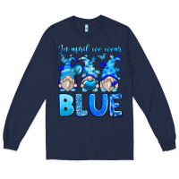 Navy in april we wear blue autism gnomes Long Sleeve Tee - Zillion Design Studio