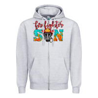 Heather Grey firefighter son boy Zipper Hoodie - HRA Design Shop