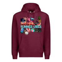 Burgundy small businesses summer vibe Premium Hoodie - NancyCooperArtShop