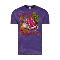 Cloud Purple just a girl who loves camping Vintage Tee - texasbilliewilder
